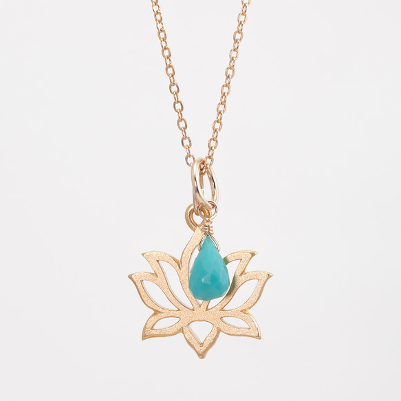 【Creema限定】Lotus drop necklace / 3colors 3枚目の画像