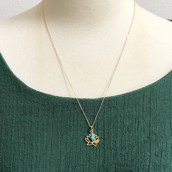 【Creema限定】Lotus drop necklace / 3colors 7枚目の画像