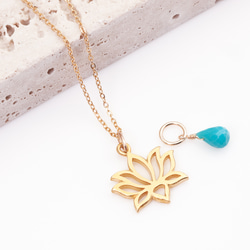 【Creema限定】Lotus drop necklace / 3colors 4枚目の画像