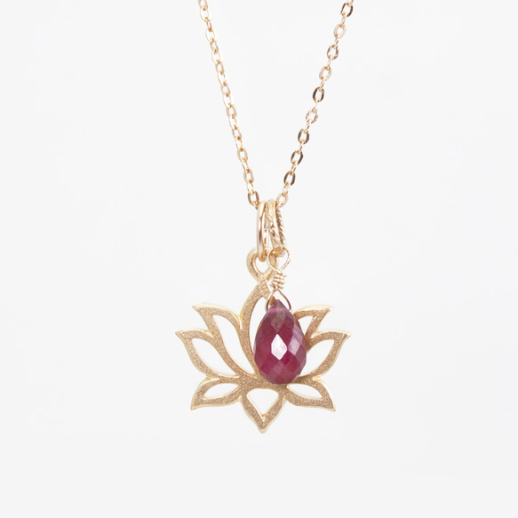 【Creema限定】Lotus drop necklace / 3colors 2枚目の画像