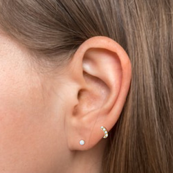 オパール ラブレット ボディピアス 16G シルバーカラー サージカルステンレス 軟骨ピアス 片耳 3枚目の画像