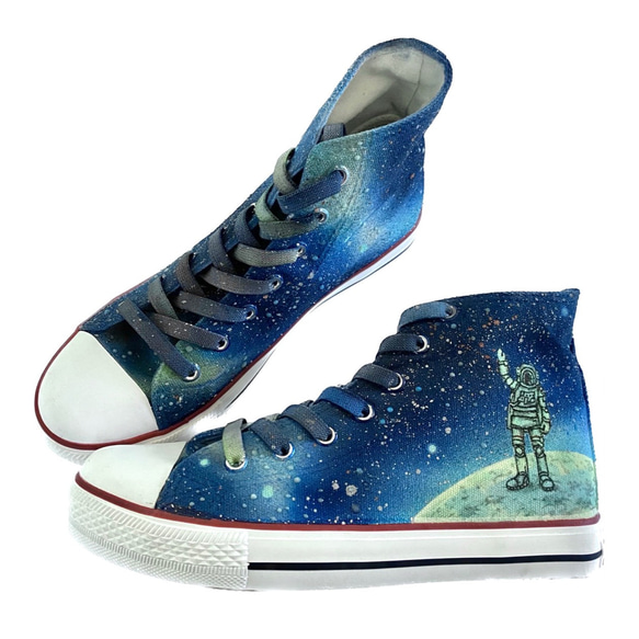 ハイカット 蓄光で暗所で光る！月面 宇宙飛行士【受注制作