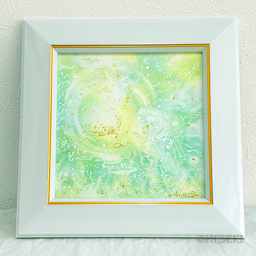 抽象画パステルアート「緑の癒し」 絵画 HIDEKI 通販 9011463｜Creema
