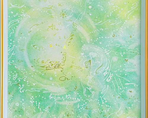 抽象画パステルアート「緑の癒し」 絵画 HIDEKI 通販 9011463｜Creema