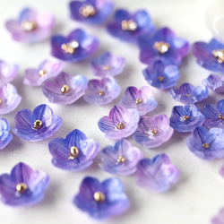 《ギフトセット》桔梗とbijouのピアス／イヤリングとネックレス(青紫) 12枚目の画像