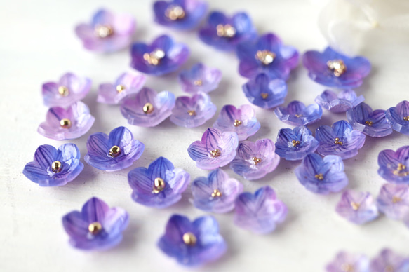 《ギフトセット》桔梗とbijouのピアス／イヤリングとネックレス(青紫) 12枚目の画像