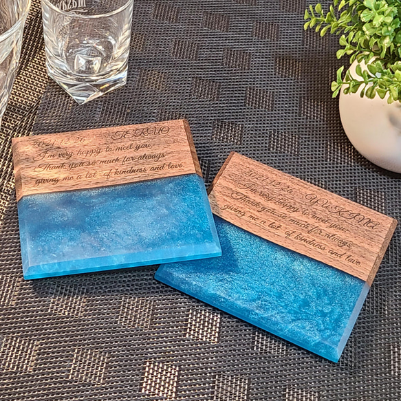 [為幸福時刻塗色的杯墊] Elcela 木質樹脂 Elcela 藍色 Polished finish 第5張的照片