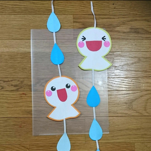 てるてる坊主ちゃん 梅雨の部屋飾り♪ モビール 壁面作り物係さわさわ