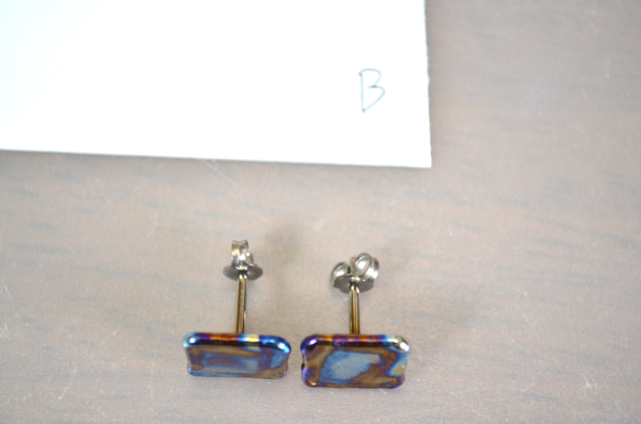 Titanium　pierced earrings・16G・チタンピアス・テトラ・B 5枚目の画像