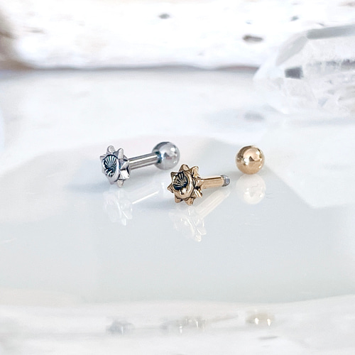 MOON＆SUN 月と太陽 天体 ボディピアス 14G 16G 18G 軟骨ピアス