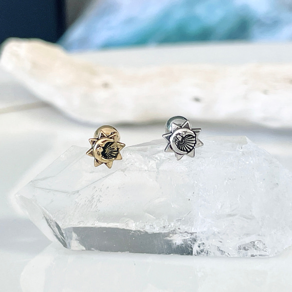 MOON&SUN 月と太陽 天体 ボディピアス 14G 16G 18G 軟骨ピアス MOON&SUN 月と太陽 天体 ボディピアス 14G 16G 18G 軟骨ピアス