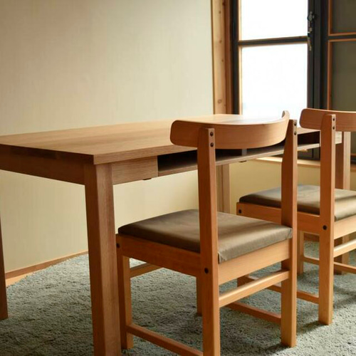 無垢材OAKオーク 棚付きダイニングテーブルW160 ダイニングテーブル