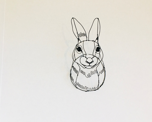 ワイヤーアート ワイヤークラフト うさぎ ウサギ【受注制作】 立体