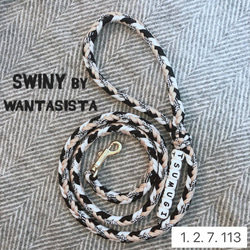 【8本編みリード】名入れはオプションより♡SWINY by wantasista♡ハーネス別売り★パラコード 1枚目の画像