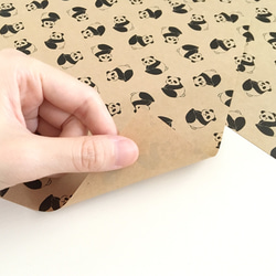 パンダの包装紙〈10枚入〉A4サイズ ラッピング デザインペーパー ブックカバー 動物 グッズ 雑貨 おしゃれ かわいい 5枚目の画像