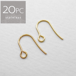 ＊20個 10ペア＊ ステンレス フックピアス パーツ SUS316 15x12mm サージカルステンレス pe064 1枚目の画像