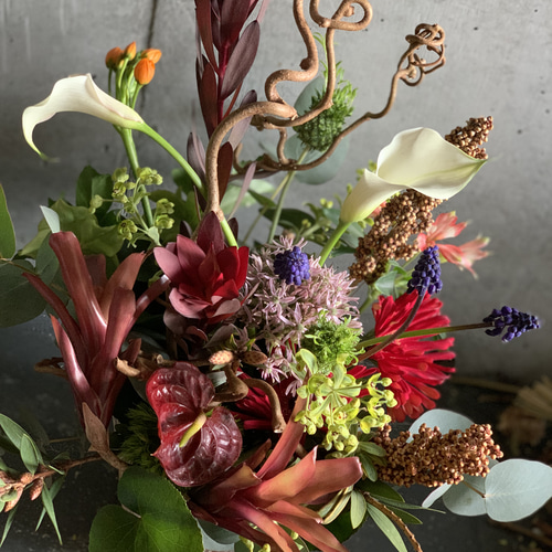 生花フラワーアレンジメント☆Sラウンド 一輪挿し・花瓶・花器