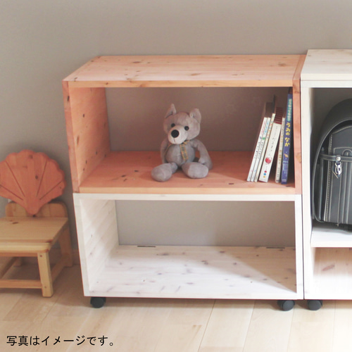 木製　ハンドメイド　オーダー　木箱　キャスター付き　シェルフ 木製『オープンボックス キャスター付き』 収納ラック 収納