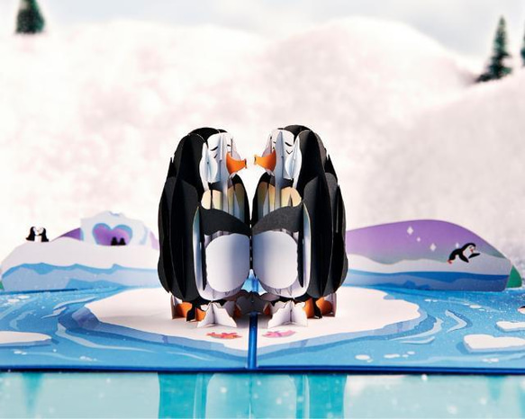 彈出式賀卡戀愛中的企鵝 第3張的照片