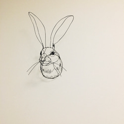 ワイヤーアート ワイヤークラフト ワイヤーオブジェ　うさぎ　オグロジャックウサギ【受注制作】 6枚目の画像