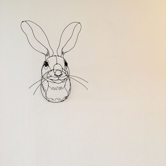 ワイヤーアート ワイヤークラフト ワイヤーオブジェ　うさぎ　オグロジャックウサギ【受注制作】 18枚目の画像