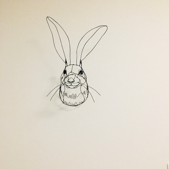 ワイヤーアート ワイヤークラフト ワイヤーオブジェ　うさぎ　オグロジャックウサギ【受注制作】 7枚目の画像