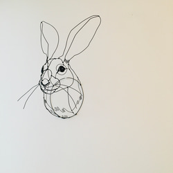 ワイヤーアート ワイヤークラフト ワイヤーオブジェ　うさぎ　オグロジャックウサギ【受注制作】 4枚目の画像