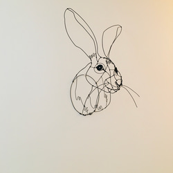 ワイヤーアート ワイヤークラフト ワイヤーオブジェ　うさぎ　オグロジャックウサギ【受注制作】 2枚目の画像