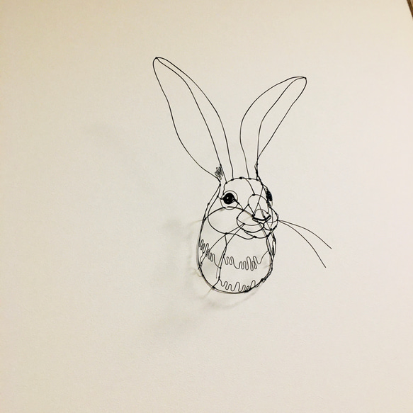 ワイヤーアート ワイヤークラフト ワイヤーオブジェ　うさぎ　オグロジャックウサギ【受注制作】 8枚目の画像