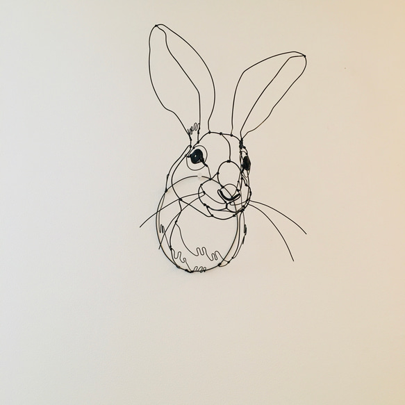 ワイヤーアート ワイヤークラフト ワイヤーオブジェ　うさぎ　オグロジャックウサギ【受注制作】 1枚目の画像