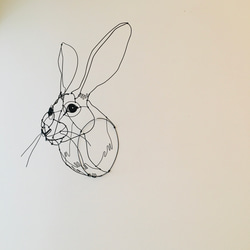ワイヤーアート ワイヤークラフト ワイヤーオブジェ　うさぎ　オグロジャックウサギ【受注制作】 5枚目の画像