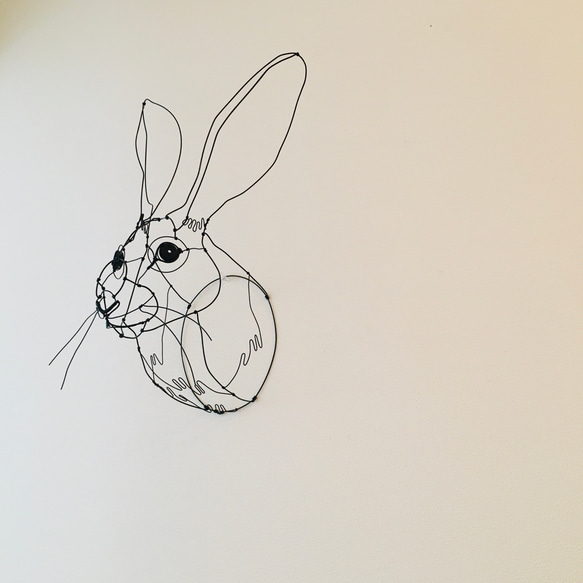ワイヤーアート ワイヤークラフト ワイヤーオブジェ　うさぎ　オグロジャックウサギ【受注制作】 5枚目の画像