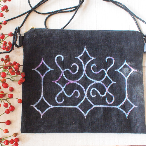 楽天市場】アイヌ 刺繍の通販 アイヌ刺しゅう 黒地に赤 一点もの