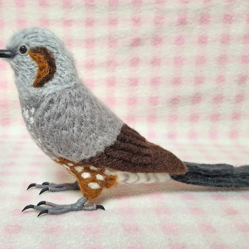 ピンク色のピヨピヨ ぬいぐるみ アーティストベア 海外作家様 鳥 ハンドメイド 羊毛フェルト ひよどり ヒヨドリ リアルサイズ♪ ぬいぐるみ 羊毛