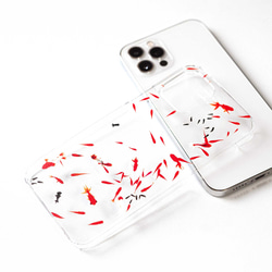 【精選】金魚撈水圖案 iPhone 17+ 手機殼，智慧型手機殼，完美搭配夏季節慶和浴衣♪ 第2張的照片