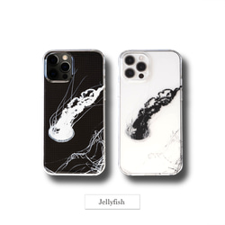004：Jellyfish*水中をただようクラゲケース iPhone15〜 スマホケース 1枚目の画像