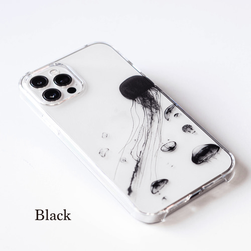 005：クラゲ(モノクロver) スマホケース iPhoneケース iPhone16e