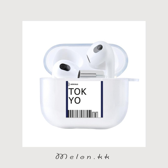 Airpods 第三世代 ケース エアポッズ おしゃれ 航空券 世界旅行 お揃い Airpods3-Melonkk 2枚目の画像