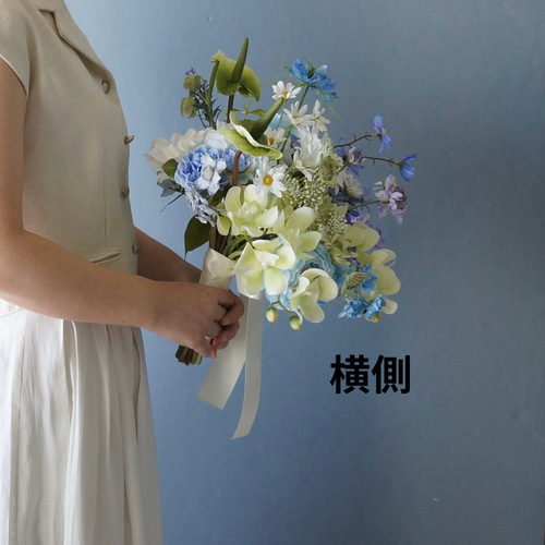 結婚式　ガーデン　ウエディング　造花　アーティフィシャルフラワー　ブーケ 楽天市場】【 再販 】 ウェディングブーケ 藤の花 ブーケ ダリア