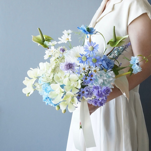 ブーケ アーティフィシャルフラワー 造花ウェディングブーケ 紫陽花