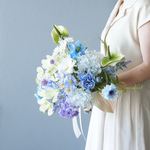 ウェディングブーケ　アーティフィシャルフラワー　造花 高級アーティフィシャルフラワーブーケF08 造花ブーケウェディングブーケ