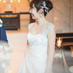 ヘッドドレス 結婚式　花嫁 ヘアアクセサリー ヘッドアクセサリー ウェディング ブライダル　フラワー　リーフ　小枝 10枚目の画像