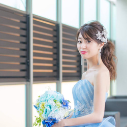 ヘッドドレス 結婚式　花嫁 ヘアアクセサリー ヘッドアクセサリー ウェディング ブライダル　フラワー　リーフ　小枝 5枚目の画像