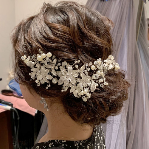 パーティーハット パール 花嫁 ブライダル ヘアアクセサリー