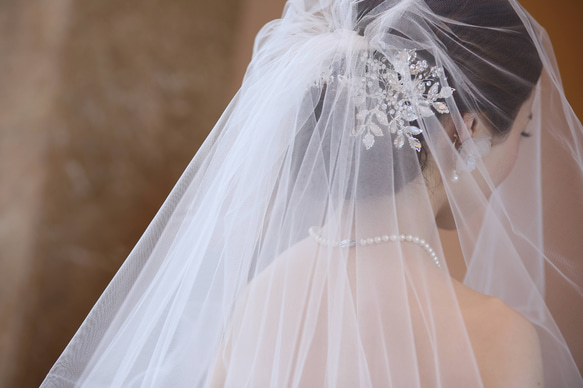 ヘッドドレス 結婚式　花嫁 ヘアアクセサリー ヘッドアクセサリー ウェディング ブライダル　フラワー　リーフ　小枝 15枚目の画像
