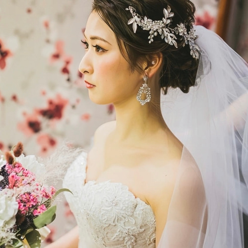 ヘッドドレス 結婚式 花嫁 ヘアアクセサリー ヘッドアクセサリー ...