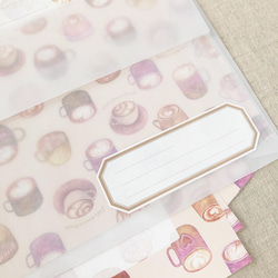 カフェラテ　レターセット（letter writing set） 3枚目の画像