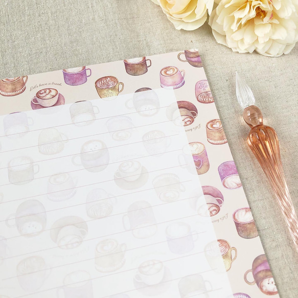 カフェラテ　レターセット（letter writing set） 5枚目の画像