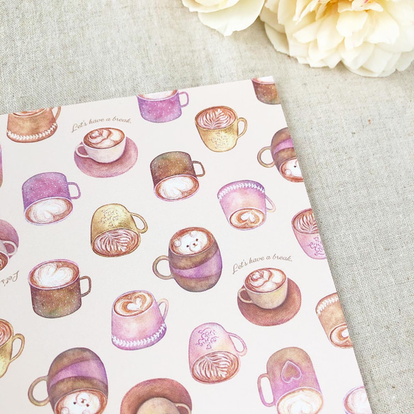 カフェラテ　レターセット（letter writing set） 4枚目の画像