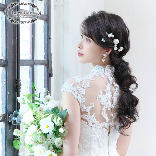 ジュリアパールピアスPE-05|花嫁 ゲスト 結婚式 ウエディング リーフ